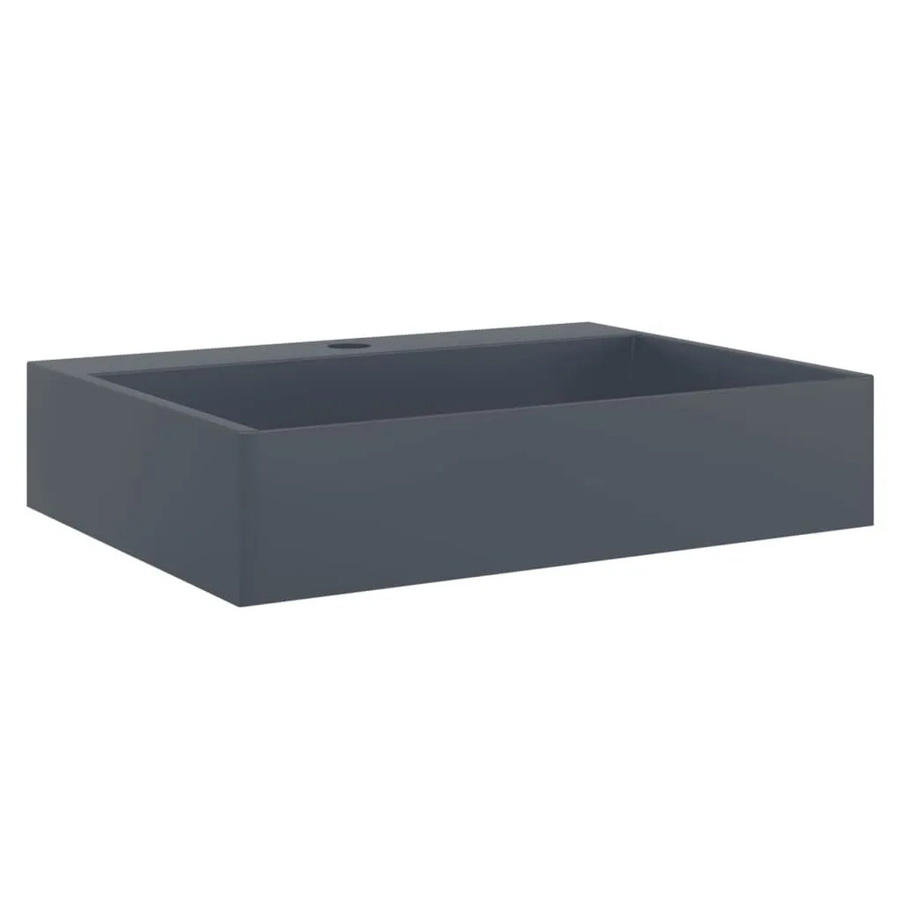 vidaXL Waschbecken aus Mineralguss in Anthrazit, modern und matt, B/T/H: 50 x 38 x 11 cm - Bild 2