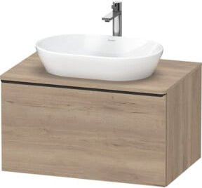 Duravit Waschtischunterschrank D-Neo wandhängend, Farbe: Schwarz/Eiche matt, B: 80 cm, T: 55 cm, H: 45,9 cm - Bild 1
