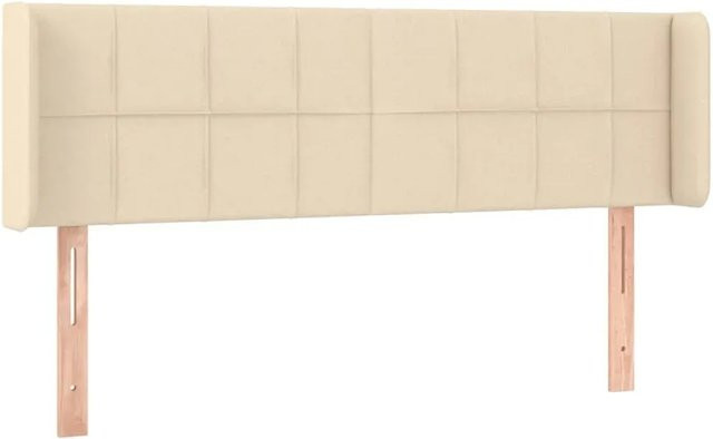 vidaXL LED Kopfteil in Creme mit USB-Ladeport und integrierter Beleuchtung, Breite: 147 cm, Tiefe: 16 cm, Höhe: 78-88 cm - Bild 1