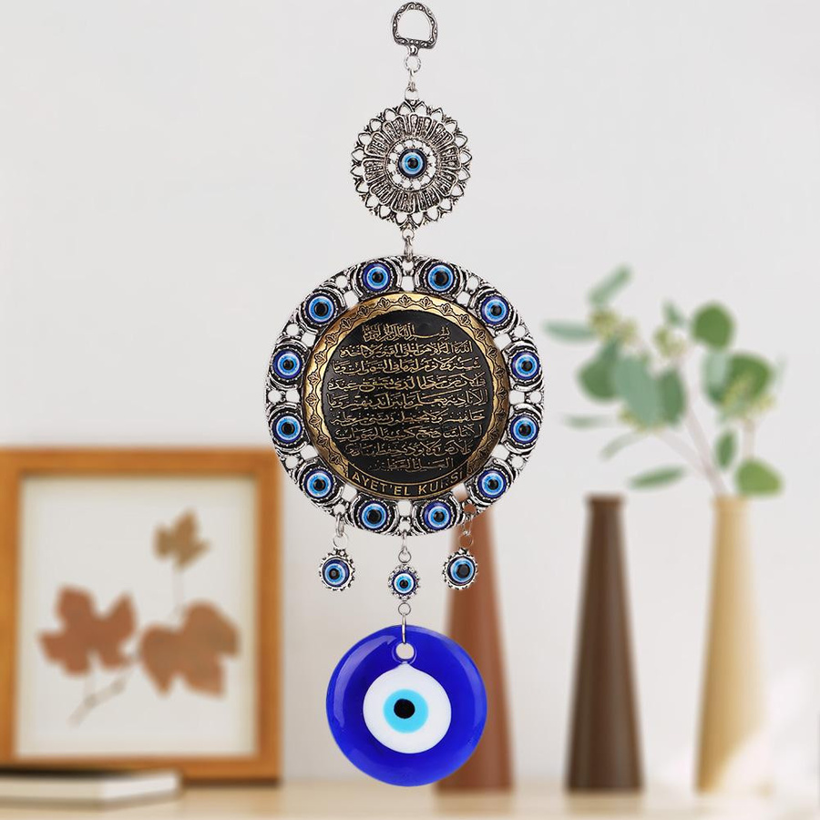 DIYelecs Islamischer Blauer Böser Blick Segen Amulett Wandbehang zum Schutz - Bild 3