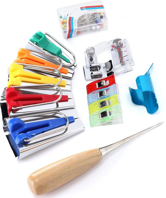 TOMTOP JMS Bias Tape Maker Set für DIY Näharbeiten in Blau und Multicolour - Bild 1
