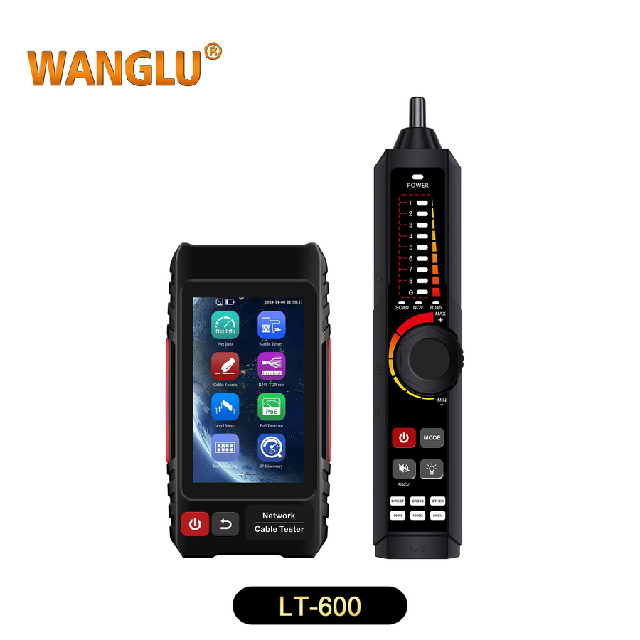 WANGLU Netzwerkkabeltester RJ45 LAN Tester Kit mit Kabeltracker und PoE Funktion, Schwarz - Bild 6