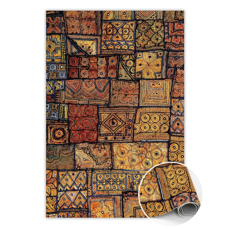 Tulup Teppich Türkisches Mosaik aus Vinyl in Gelb, Rechteckig, B/T: 150 x 225 cm - Bild 2