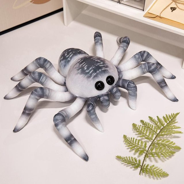 Yiran Health & Beauty Spinne Insekt Simulation Plüschtier, Grau/Blau/Gelb, 20cm - Bild 1