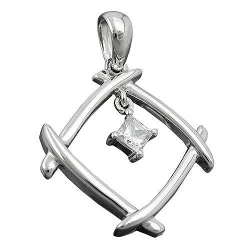 SIGO Anhänger Viereck, Zirkonia, 925 Silber, Unisex - Bild 1