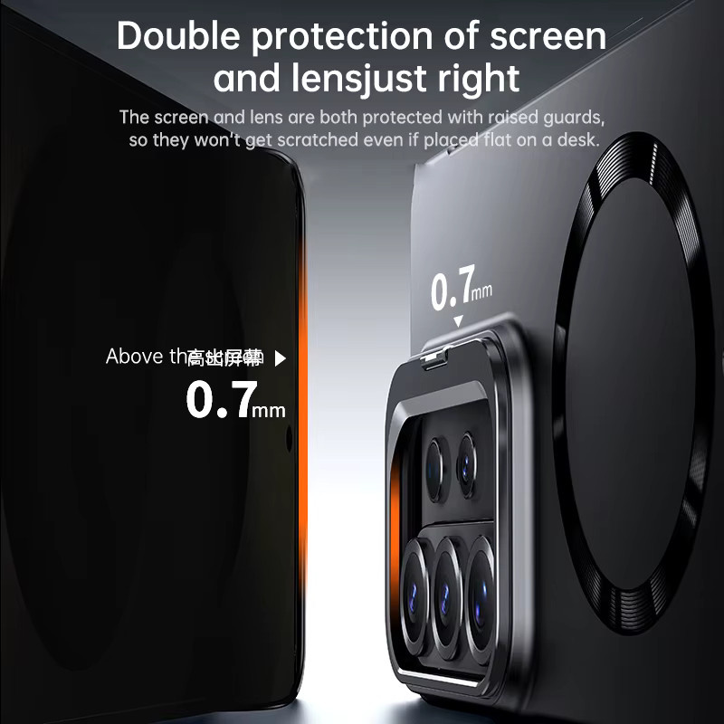 Magnetische Samsung Galaxy S25 S24 S26 Ultra Plus FE Handyhülle mit Metall-Kameraständer und Rahmenlosem Design in Schwarz - Bild 3