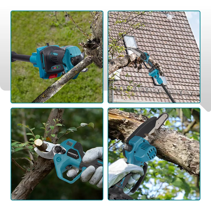 YOFIDRA Bürstenlose Teleskop-Elektrokettensäge mit Astschere für Makita LXT Akkus - Bild 3
