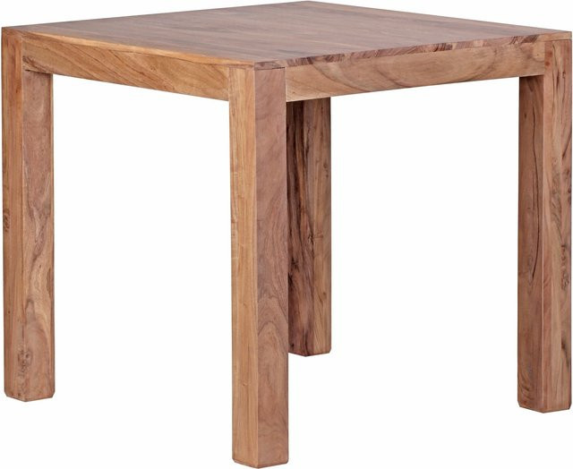KADIMA DESIGN Esstisch NAKO aus Massivholz Akazie, quadratisch, braun, B/T/H: 80 x 80 x 76 cm - Bild 1