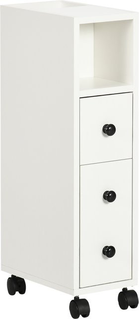 HOMCOM Badschrank als Badezimmerregal mit zwei Schubfächern und offenem Fach in Weiß, B/T/H: 18 x 30 x 68,5 cm - Bild 1