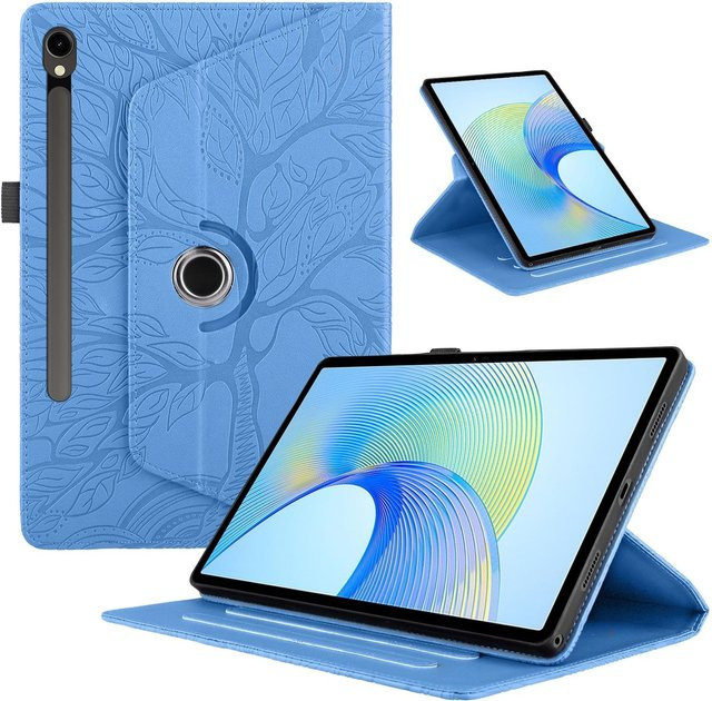 Samsung Galaxy Tab S10 FE Plus Kunstleder Tasche in Blau mit 360 Grad Design - Bild 1