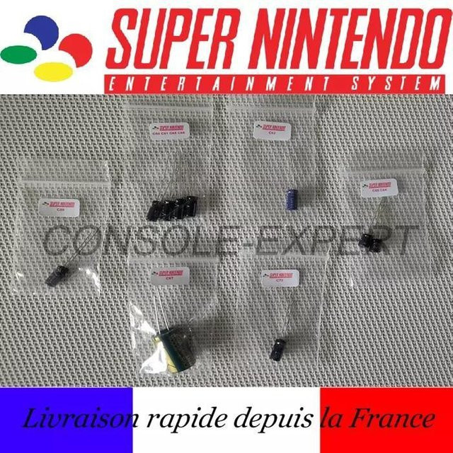 Kondensatoren-Set für Super Nintendo SNES PAL SNSP-CPU-01 und SNSP-CPU-02 in Schwarz von Nintendo - Bild 1
