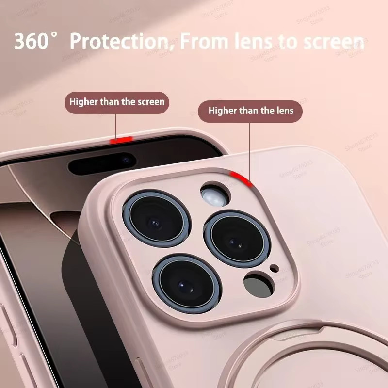 Silikon-Handyhülle mit magnetischer Halterung und Anti-Drop-Schutz für Apple iPhone 17, 16, 15, 14, 13, 12, 11 Pro Max Air in Purple - Bild 2
