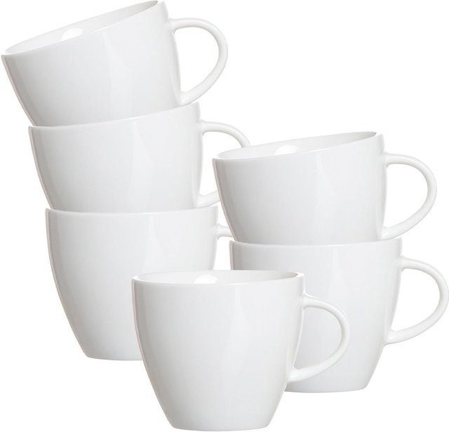 Ritzenhoff & Breker Espressoobertassen Melodie aus Porzellan, Weiß, 6er Set, 80 ml - Bild 1