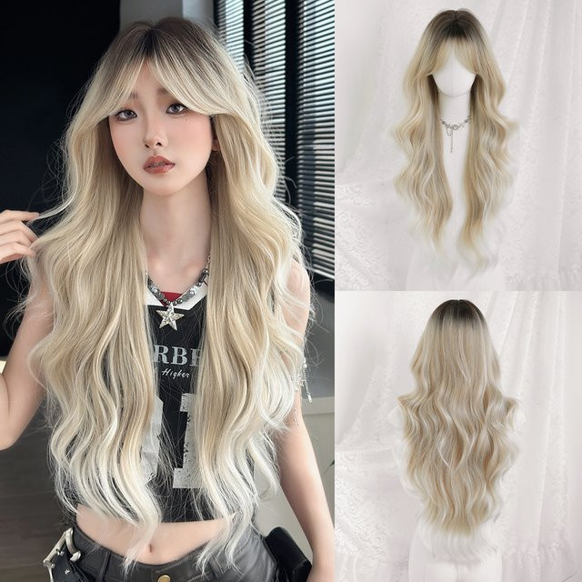 7JHH WIGS Perücke, blonde Wellen, synthetisch, Damen - Bild 1
