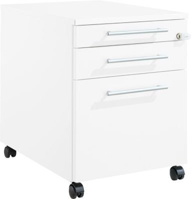 Schäfer Shop Pure Rollcontainer 126 mit Utensilienauszug und 2 Schubladen, abschließbar, weiß, B: 43,4 cm, T: 60,0 cm, H: 57,0 cm - Bild 1