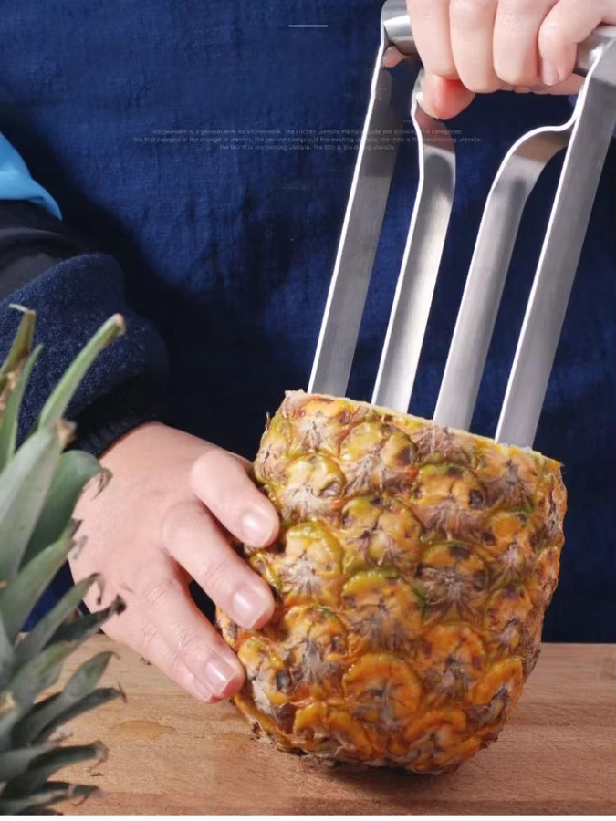 JUSTINLAU Edelstahl Ananas Schäler und Schneider in Silber - Bild 4