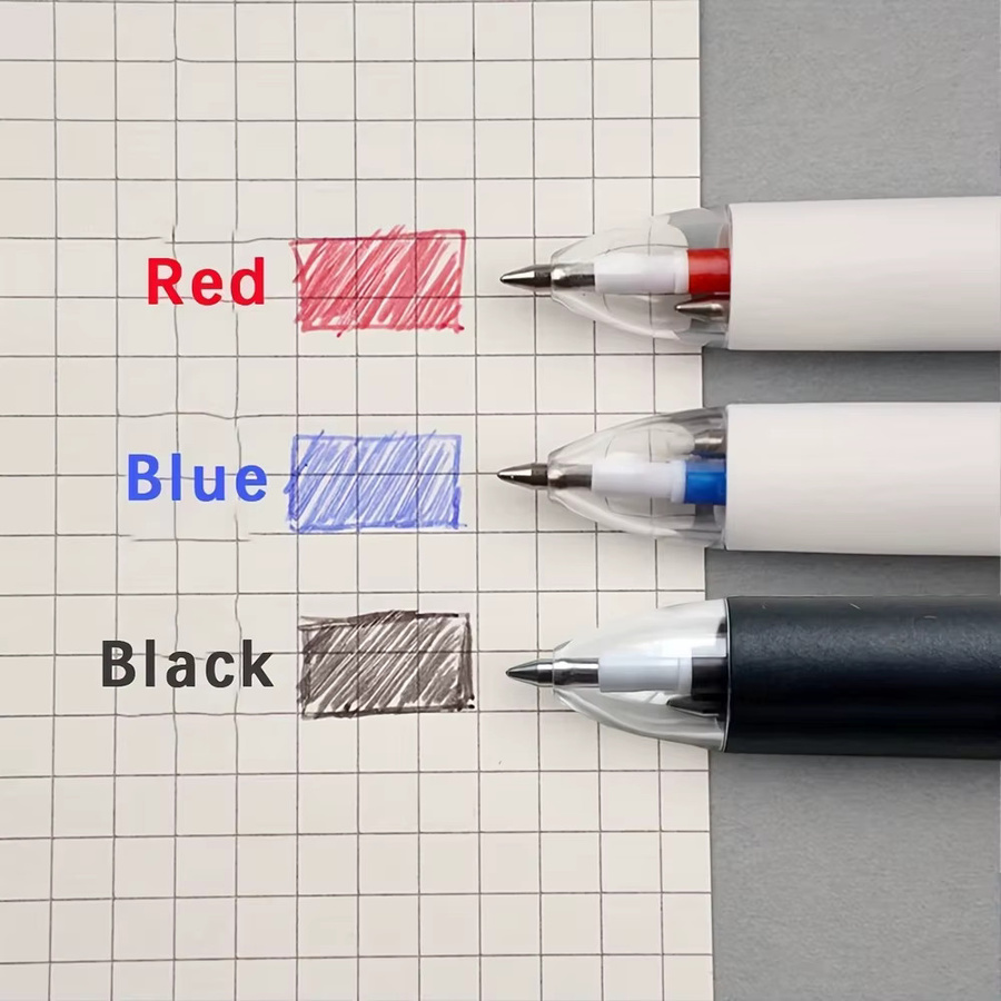 MROOFUL 3-in-1 Gelstift-Set mit magischer Tinte, löschbar, mehrfarbig (Schwarz, Blau, Rot), 0,5 mm Stiftstärke - Bild 2