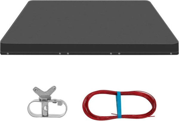 WOLTU Poolplane Grau mit Ösen und Drahtseil B: 400 cm, T: 200 cm