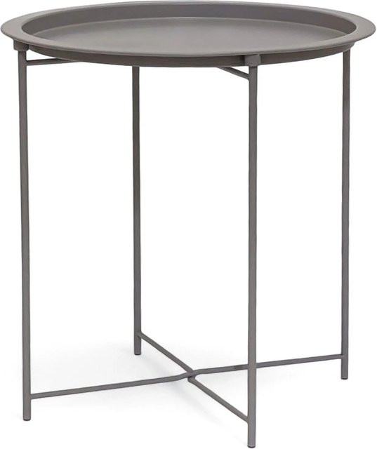 Osoltus Premium Metall Beistelltisch Rund in Warm Grey, Durchmesser: 47 cm, Höhe: 59 cm - Bild 1