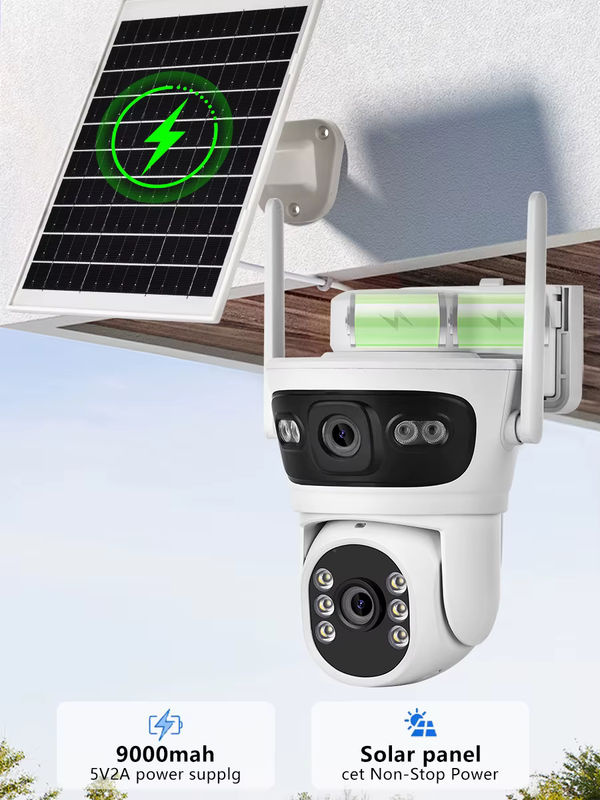 BERRY IOT Solar WLAN Überwachungskamera mit 6MP 2K Dual-Objektiv, HD CCTV Outdoor Kamera mit Zwei-Wege-Sprachintercom in Weiß - Bild 7
