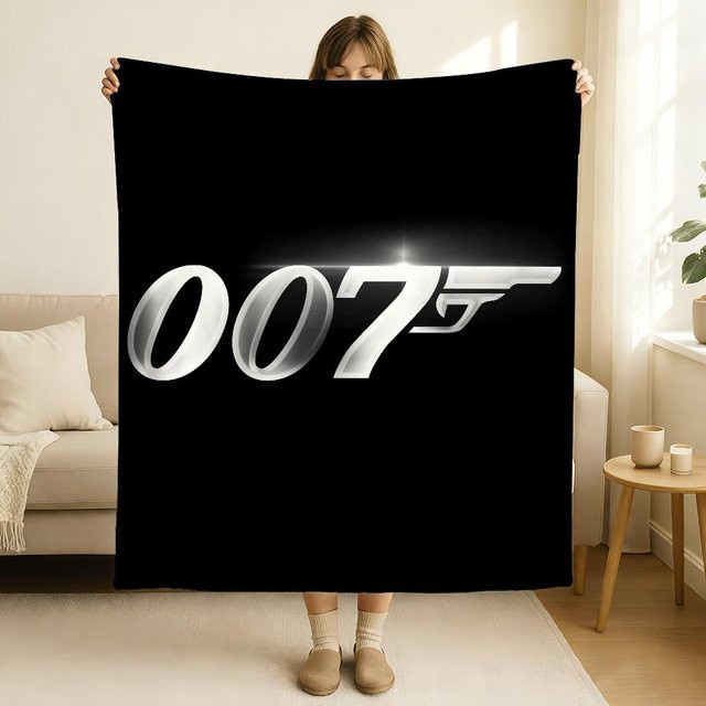 Useful Home James Bond 007 Tagesdecke aus Flanell, Schwarz, B/T: 130 x 150 cm - Bild 1
