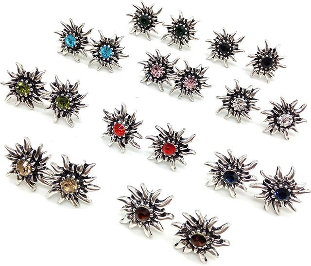 XYFBS Ohrstecker Edelweiß, Strass, Damen - Bild 1
