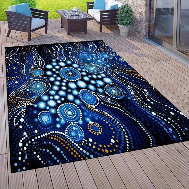 Bohemian Mandala Teppich von Lodestar mit buntem ethnischem Muster, waschbar, B/B: 40 x 60 cm - Bild 1