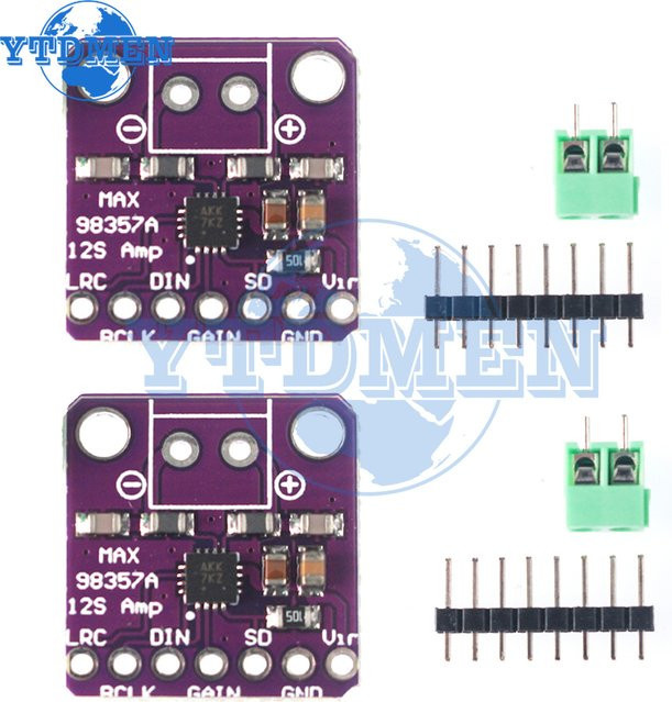 YTDMEN MAX98357A I2S Audio Verstärker Modul 3W Klasse D Stereo Amp Board Filterloser Audio Decoder in Lila - Bild 1