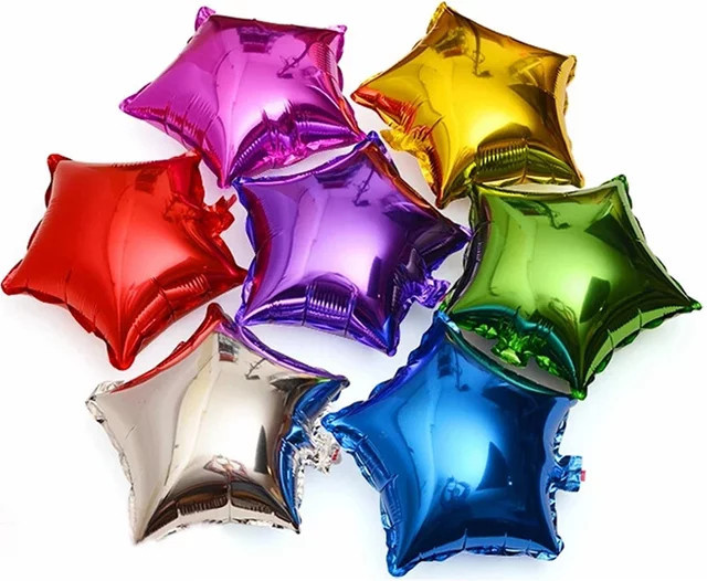 10 Stück Stern-Folienballons in Roségold und Silber, 25,4 cm Durchmesser, ideal für Geburtstag, Hochzeit, Weihnachten oder Babyparty - Bild 1