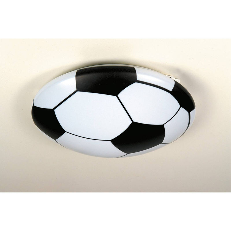 Niermann Kinderdeckenleuchte Fußball in Schwarz und Weiß aus Kunststoff mit E27 Fassung, H: 36 cm, B: 10 cm - Bild 2