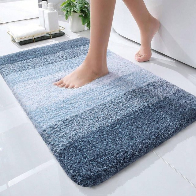 VIKAMA Badezimmerteppich aus synthetischem Kaschmir in modernem Design, Rechteckig, Breite: 60 cm, Tiefe: 40 cm - Bild 1