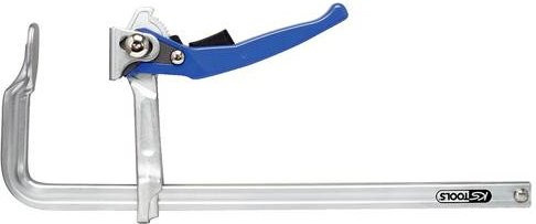 KS Tools Ganzstahl-Schnellspann-Schraubzwinge in Blau, B/T/H: 8,0 x 16,0 x 16,0 cm - Bild 1
