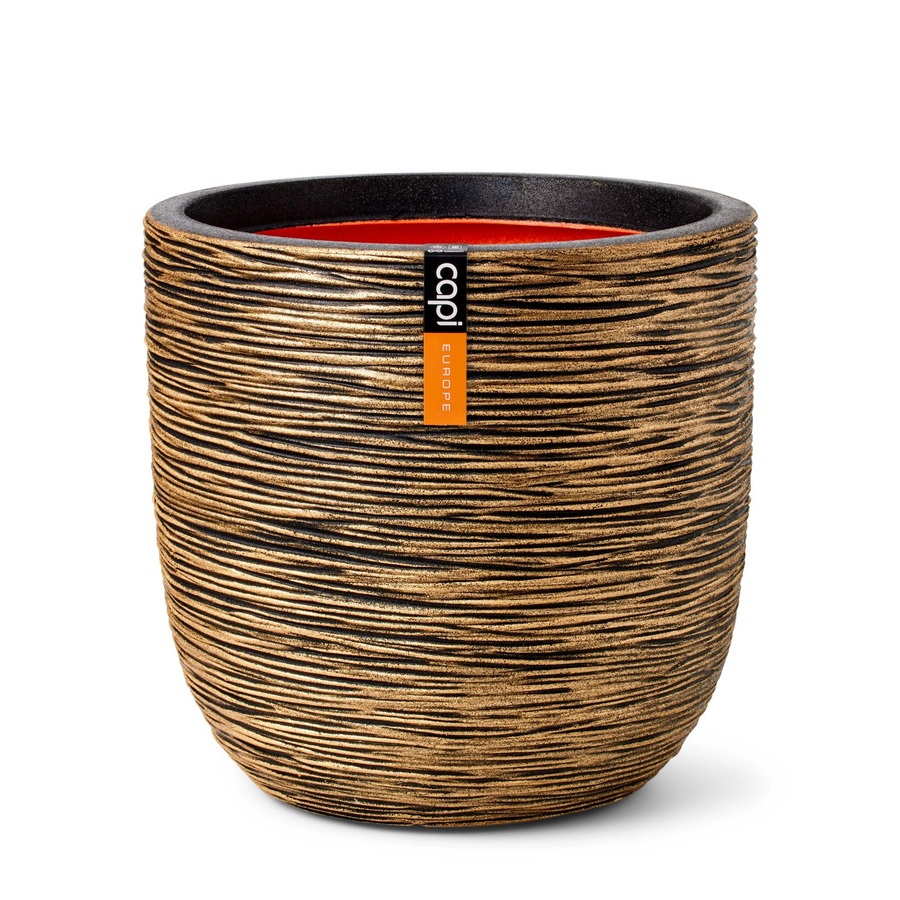 Capi Pflanztopf Kugel Rib in Gold-Schwarz, Breite: 35 cm, Höhe: 34 cm - Bild 2
