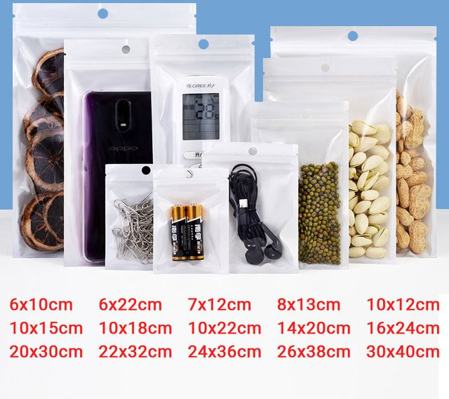 100 Stück transparente wiederverschließbare ZipLock-Beutel aus Perlglanzfolie zur Aufbewahrung von Kleinteilen und Elektronik - Bild 1