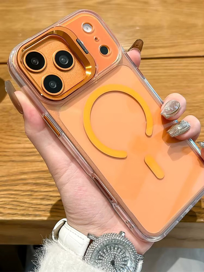 Xeber MagSafe Magnetische Schutzhülle mit Objektiv-Ständer für iPhone 17 16 15 14 in Transparent oder Pink - Bild 3
