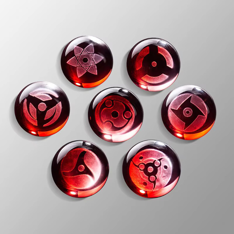 Potdemiel 7-teiliges Anime Sharingan Kristallkugel-Set mit LED-Lichtbasis in Rot für deine Desktop-Dekoration - Bild 2