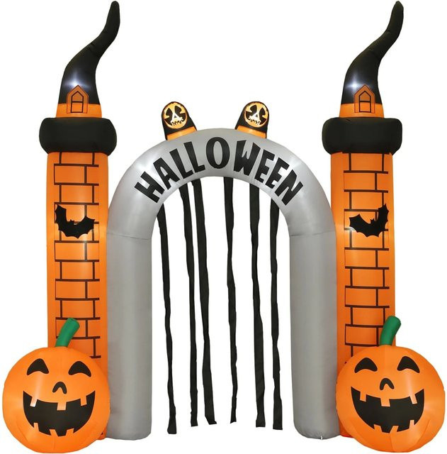 Outsunny Aufblasbarer Halloween Torbogen aus Polyester in Orange, Grau und Schwarz, B: 105 cm, H: 322 cm, T: 325 cm - Bild 1