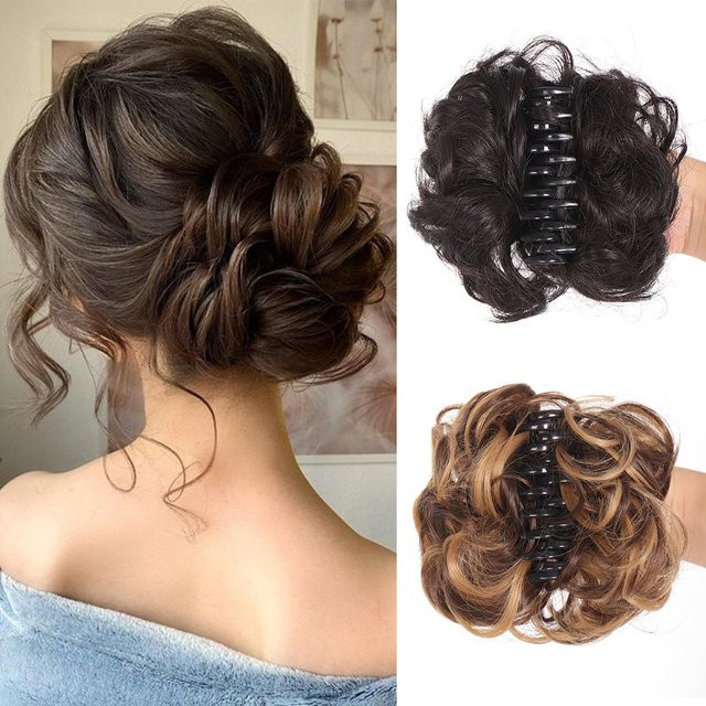 Lansa Synthetischer Chignon Messy Bun Haarknoten zum Anklipsen, Damen - Bild 1