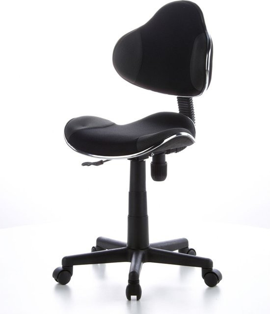 HJH OFFICE Kinderschreibtischstuhl KIDDY GTI-2 in Schwarz/Grau mit Netzstoff und Rollen - Bild 1