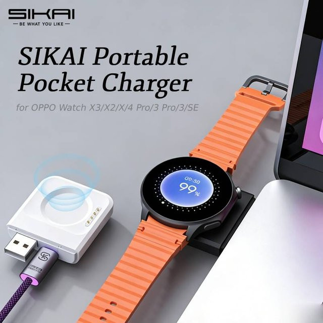 SIKAI Magnetisches Mini-Wireless-Schnellladegerät Tragbare Powerbank für OPPO Watch X3 X2 X 4 Pro 3 Pro in Weiß - Bild 1