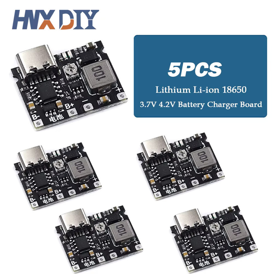 TP4056 DIY Kit Lithium Li-Ion 18650 Ladegerät mit DC-DC Step Up Boost Modul, 3,7 V 4,2 V, Schwarz - Bild 2