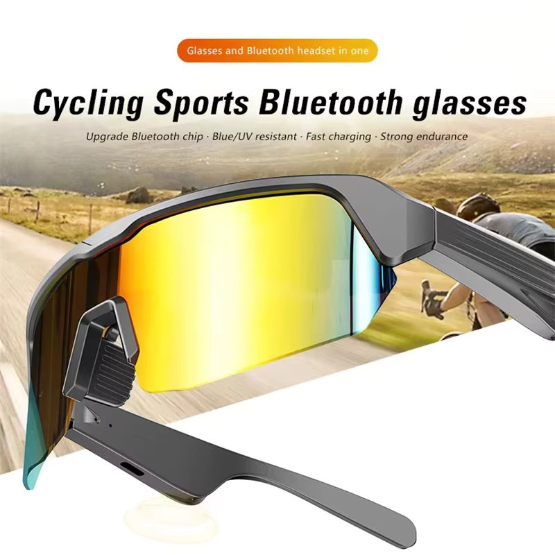 Luxuglow Bluetooth Smart Sonnenbrille mit Audio-Funktion und Headset für Sport und Radfahren in Blau - Bild 2