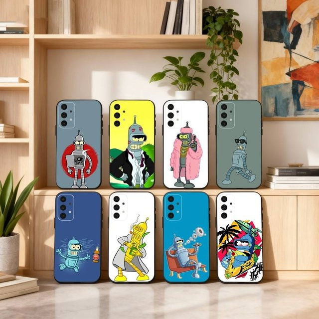 Futurama Bender Handyhülle für Samsung Galaxy S25 S24 S23 S22 S21 S20 S10 S9 S4 S5 in Schwarz - Bild 1