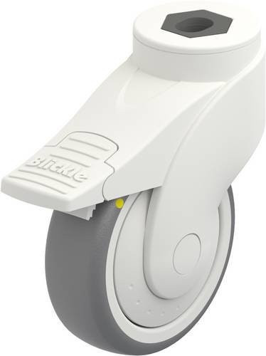 Blickle Lenkrolle LWKE-TPA 101KF-11-FI-ELS mit Feststeller in Grau und Weiß, Rad-Durchmesser: 100 mm, Tragfähigkeit: 70 kg - Bild 1