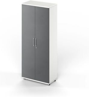 Schäfer Shop Genius TETRIS WOOD Flügeltürenschrank mit 5 Fachböden, weiß/Graphit, Breite: 80 cm - Bild 1