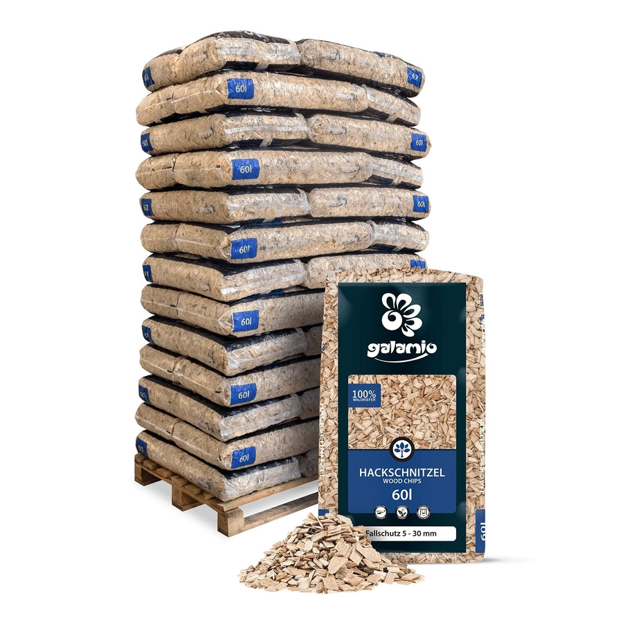 Galamio Holzhackschnitzel als Fallschutz in Braun, 39 Säcke à 60 l (Gesamtvolumen: 2340 l) - Bild 2