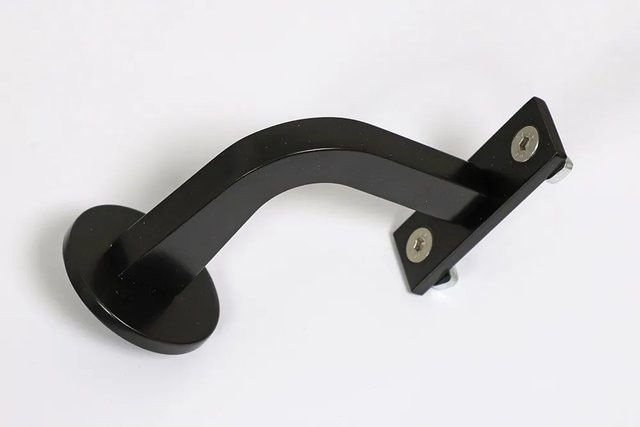 Dieda Wandkonsole mit Scheibe für Aluhandlauf in Schwarz aus Metall und Aluminium - Bild 1