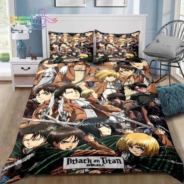 Bettwäscheset Attack on Titan mit Motiv aus Microfaser, Mehrfarbig, B/H: 210 x 210 cm - Bild 1
