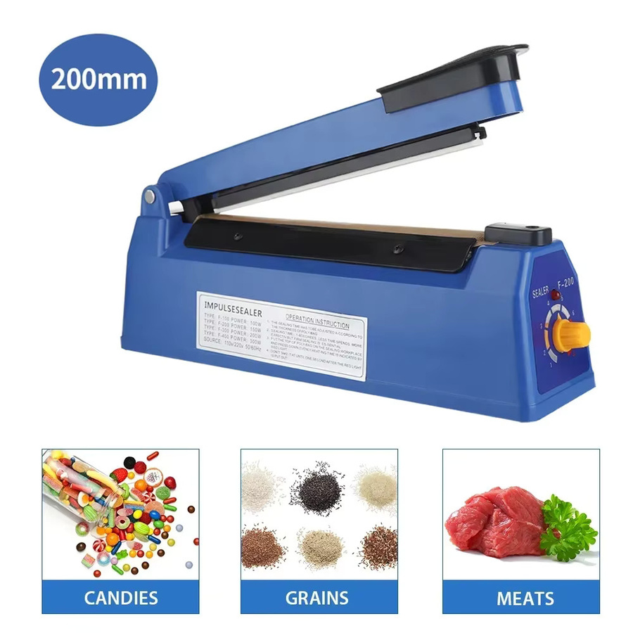 Manuelle Heißsiegelmaschine Impulse Sealer in Blau für Plastiktüten bis 20,3 cm Breite - Bild 2