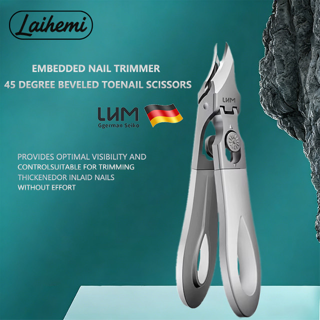 Laihemi Nagelknipser Edelstahl, Adler-Schnabel-Design, Schwarz, Metallic - Bild 1